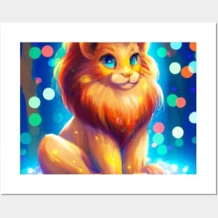 Cute Lion Drawing Posters and Art